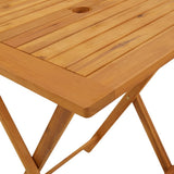 Bistro Set Grey Solid acacia wood, PE rattan Medium Foldable 3281803