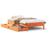 Bed Frame without Mattress Wax Brown 75x190 cm Small Single Solid Wood Pine 3301736