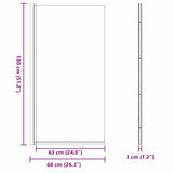 Bath Shower Screen Manual Black 68 x 130 cm Tempered Glass 42018544