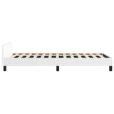 Bed Frame without Mattress White Twin Faux Leather 347526