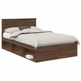 Bed Frame with Headboard Brown Oak 120 x 200 cm Solid Pine Wood 3410624