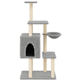 Cat Tree with Sisal Scratching Posts Light Grey 131 cm 172128