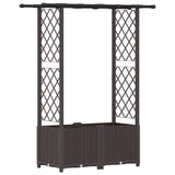Raised Bed with Trellis and Roof Brown 124.5 x 40 x 138 cm PP 42032518
