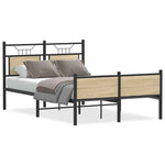 Bed Frame without Mattress Sonoma Oak 120x200 cm Engineered Wood 4106978