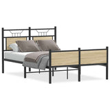 Bed Frame without Mattress Sonoma Oak 120x200 cm Engineered Wood 4106978