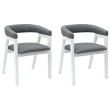 Dining Chairs 2 pcs White 54 x 57 x 73 cm Solid Rubber Wood 42020424