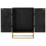 Sideboard Black 55x34x75 cm Solid Wood Mango and Iron 351679