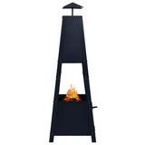 ZNTS Fire Pit Black 35x35x99 cm Steel 46648