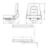 Forklift & Tractor Seat with Adjustable Backrest Black 142318