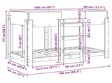Bunk Bed for Kids White 80 x 160 cm Engineered Wood 3410547