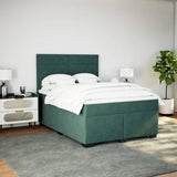 Box Spring Bed with Mattress Dark Green 140x190 cm Velvet 3290909
