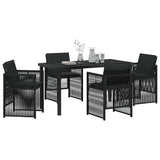 Garden Dining Set 5 pcs Black Powder-Coated Steel 3380650