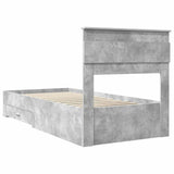 Bed Frame with Drawer Concrete Grey 90 x 200 cm Engineered Wood 3410038