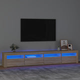 TV Cabinet with LED Lights Sonoma Oak 240x35x40 cm 3152764