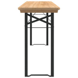 Beer Table Set Dark Green, Natural Wood Chinese Fir Wood, Metal 363113