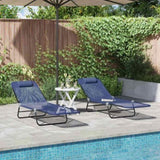 Folding Sun Lounger Folding 2 pcs Navy Blue 182 x 55 x 85.5 cm 42003159