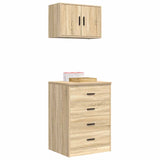 ZNTS Garage Cabinets 2 pcs Sonoma Oak Engineered Wood 3328334