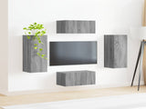 TV Cabinet Set Wall-mounted 2 pcs Grey Sonoma Engineered Wood 3408976