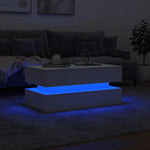 ZNTS Coffee Table with LED Lights White 90x50x40 cm 839861