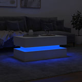 ZNTS Coffee Table with LED Lights White 90x50x40 cm 839861