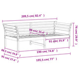 Day Bed without Mattress Wax Brown 90x190 cm Single Solid Wood Pine 842881