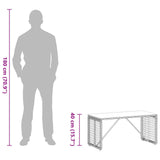 Outdoor Table Black 80 x 40 x 40 cm PE Rattan and Glass 42025182
