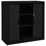Sliding Door Cabinet Black 90x40x90 cm Steel 336431