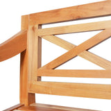 Batavia Bench 123 cm Solid Mahogany Wood Light Brown 337078