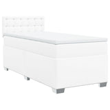 Box Spring Bed with Mattress White 90x200 cm Faux Leather 3286105