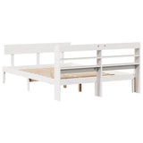 Bed Frame without Mattress White 135x190 cm Double Solid Wood Pine 3306610