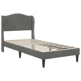 Bed Frame with Headboard Dark Grey 90 x 190 cm Velvet 42027948