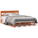 Bed Frame without Mattress Wax Brown 160x200 cm Solid Wood Pine 3302302