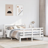 Bed Frame with Headboard without Mattress White 135x190 cm Double 3306844