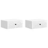 Wall-Mounted Bedside Cabinet with Drawer 2 pcs High Gloss White 898114
