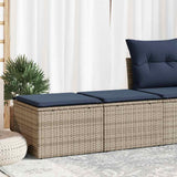 2 Piece Garden Sofa Set with Cushions Grey Poly Rattan Acacia 3328684