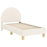 Toddler Bed Frame with Headboard Cream 70 x 140 cm Sheep Fabric 42011024