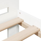 Bed Frame without Mattress White 140x190 cm Solid Wood Pine 855485