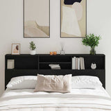 Headboard Cabinet Black Oak 200 x 19 x 103.5 cm Engineered Wood 862755