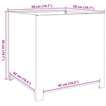 ZNTS Garden Planter White 50x50x50 cm Steel 851214