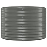 Garden Raised Bed Galvanised Steel 100x100x68 cm Grey 319054