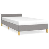 Bed Frame without Mattress Light Grey 90x190cm Single Fabric 349887