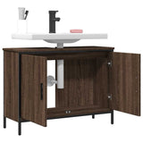 Bathroom Sink Cabinet Brown Oak 80x30x60 cm Engineered Wood 842455