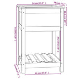 Planter with Shelf Black 54x54x81 cm Solid Wood Pine 823777