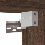 ZNTS Wall-mounted Bedside Cabinet with LED Lights Brown Oak 3307973