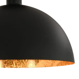 Ceiling Lamps 2 pcs Black and Gold Semi-spherical E27 50873
