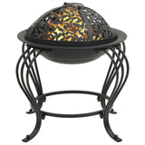 Fire Pit with Poker 49 cm Steel 360059