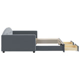 Daybed with Trundle&Drawers without Mattress Dark Grey 90x190 cm Single 3197396