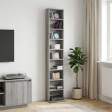 CD Cabinet Grey Sonoma 33 x 23.5 x 175 cm Engineered Wood 8012652