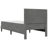 Bed Frame with Mattress Dark Grey 90 x 190 cm Velvet 3415257