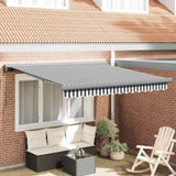 Retractable Awning Anthracite and White 3x2.5 m Fabric&Aluminium 3216128